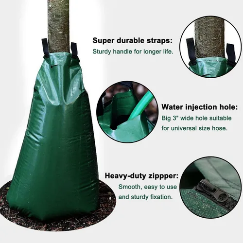 Miniatura 3 de Bolsas de riego de árboles de 20 galones, reutilizables, resistentes, bolsas de agua de liberación lenta para árboles, bolsas de riego por goteo