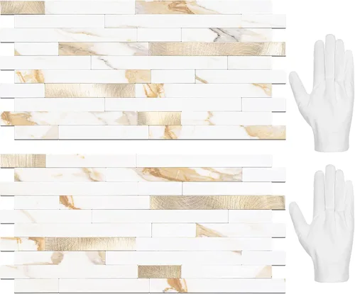 Miniatura 17 de STICKGOO 2 Hojas de Azulejos Adhesivos Despegables para Salpicadero, Azulejos Adhesivos para Salpicadero de Cocina y Baño, Aspecto de Madera Negro