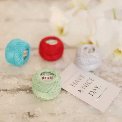 Miniatura 6 de Rhapsody Hilo de algodón perla tamaño 8 hilo de ganchillo Perle 12 bolas Set tejido a mano, bordado, sashiko, punto de cruz, costura, aguja