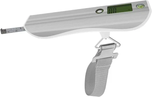 Miniatura 5 de Báscula digital de equipaje con cinta métrica, mide el peso del equipaje con precisión, función de tara para restablecer el dispositivo incluido