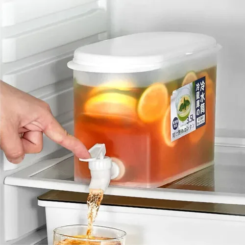 Miniatura 2 de Dispensador de bebidas de plástico, refrigerador de conservación sellada de PP de 3.5 L, recipiente de té de limonada de leche helada, hervidor