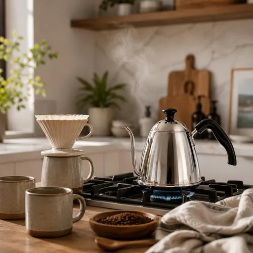 Miniatura 4 de Fino Hervidor de café con cuello de cisne, acero inoxidable 18/8, 6 tazas, capacidad de 1 L