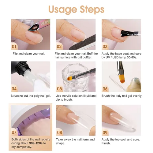 Miniatura 9 de Rosalind Gel de extensión de poliéster acrílico transparente, paquete de 2 unidades de gel de uñas de 2.1 onzas líquidas, constructor de uñas