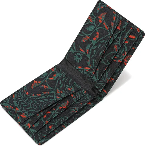 Miniatura 2 de Lanyani Carteras RFID Bifold Simple, Estampado negro azul, Minimalista