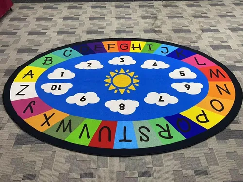 Miniatura 7 de Genki - Alfombras infantiles para sala de juegos - Alfombra de aprendizaje ABC para sala de juegos, aula, jardín de infantes y preescolar - Alfombra