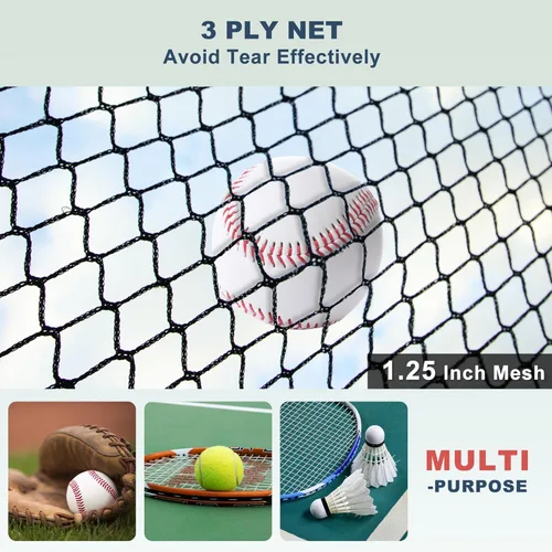 Miniatura 4 de SHANTRA Jaula de bateo con marco y red, jaula de bateo de béisbol de 13 pies y 22 pies para patio trasero, béisbol y sóftbol para práctica
