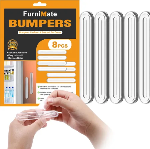 Miniatura 11 de 4 piezas de topes largos para muebles - Protectores de pared, tope de puerta de refrigerador, 5.5x0.7x0.2 pulgadas