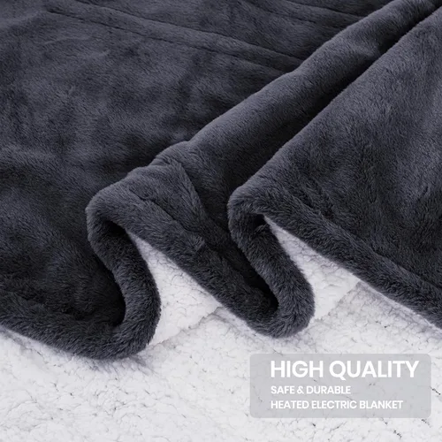Miniatura 7 de Manta eléctrica premium doble 62"×84" - Manta eléctrica ultra acogedora y suave con 8 niveles de calefacción, manta de pelo sintético de conejo