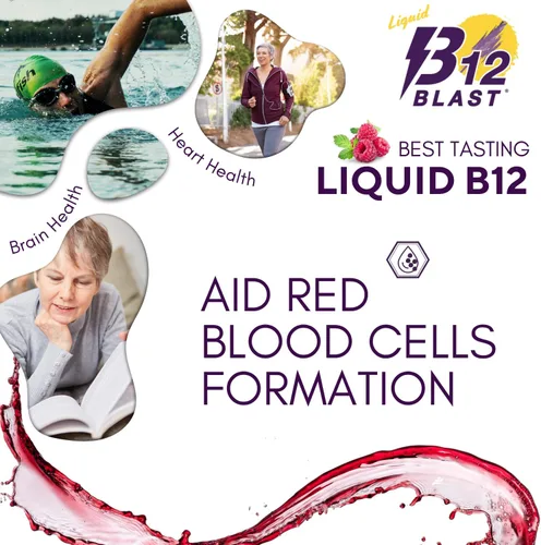 Miniatura 6 de Bricker Labs B12 Blast Metilcobalamina 1000mcg, vitaminas energéticas líquidas sublinguales de gran sabor - Vitaminas B12 veganas, energía sostenida