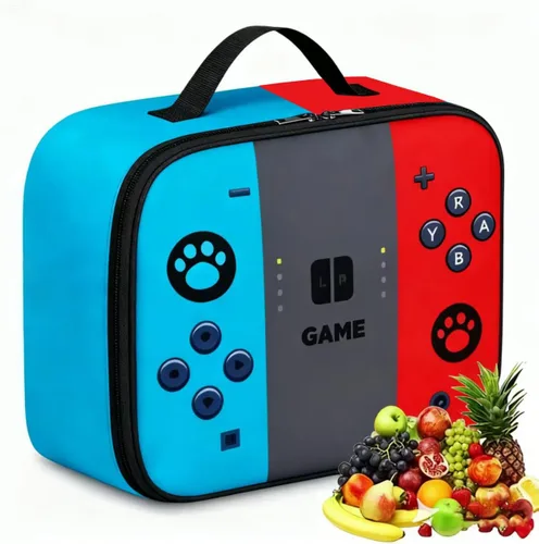 Miniatura 9 de Bolsa de almuerzo, fiambreras, reutilizable, juegos, aislada, portátil, unisex, a prueba de fugas, bolsa de refrigerador, bolsa de mano (rojo, azul)