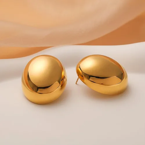 Miniatura 6 de Apsvo Aretes de aro gruesos de oroplata para mujer, aretes hipoalergénicos chapados en oro, joyería de moda