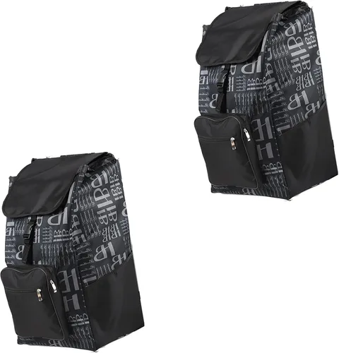 Miniatura 8 de THEGA Bolsa de repuesto para carrito de compras de gran capacidad, color negro, tela Oxford, impermeable, duradera, compacta, ligera, versátil