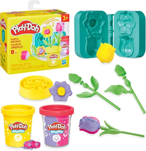 Miniatura 10 de Play-Doh Paquete de dos flores, tulipanes, narcisos, girasol y margaritas, kit de manualidades para niños, regalos para niñas y niños