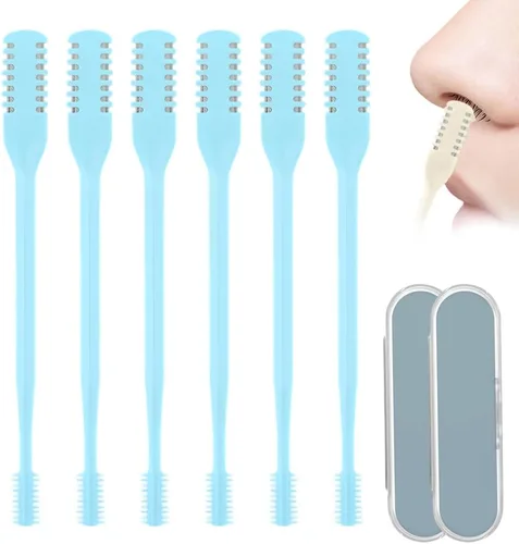 Miniatura 11 de AIIONP Cortador de vello nasal para mujeres y hombres, herramienta de eliminación manual de vello de fosa nasal giratoria de 360°, cuchilla de vello