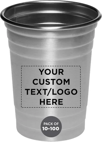 Vasos de cerveza de acero inoxidable personalizados de 16 onzas, juego de 10/50/100, paquete personalizado a granel, perfecto para fiestas