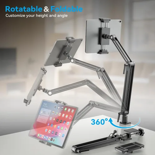 Miniatura 5 de Jakeko Soporte para brazo de monitor portátil, diseño de aluminio con ultraestabilidad y alta capacidad de carga