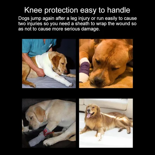 Miniatura 3 de Coderas para perro, cómoda funda elástica ajustable para patas de perro para dejar de lamer, manga protectora de recuperación para perro, soportes