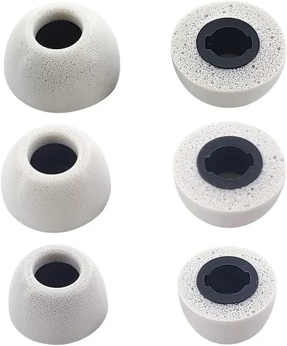 Miniatura 2 de Puntas de espuma viscoelástica compatibles con Beats Studio Buds puntas de espuma, diseño mejorado, S/M/L 3 pares, color blanco (Studio Buds FW)