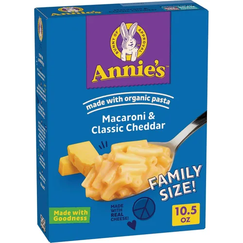 Miniatura 14 de Annie's Macarrones y Cheddar clásico con pasta orgánica, hechos con queso real, acompañamiento de cena o aperitivo, 6 onzas (paquete de 12)