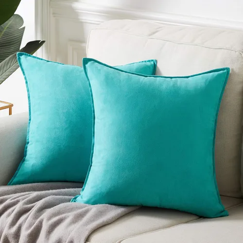 Miniatura 16 de Fancy Homi - Paquete de 2 fundas de almohada decorativas azul real de 14x14 pulgadas para sala de estar, sofá cama, sofá, decoración moderna bohemia