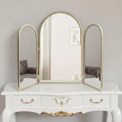 Houseables Espejo de 3 vías, espejo triple, tocador triple, plegable de tres vías, triple pliegue, para trenzar el cabello, 3 vías, 3 lados, tres