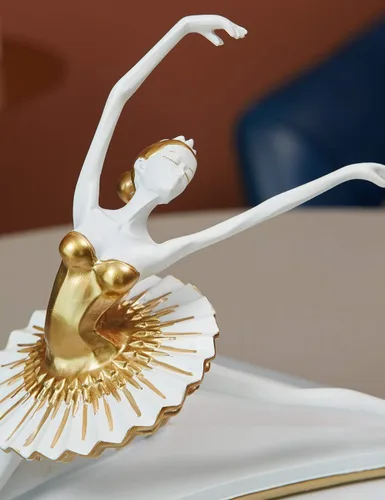 Miniatura 5 de HAUCOZE Estatua de bailarina de bailarina, escultura de yoga, decoración moderna del hogar, regalo para sala de estar, oficina, poliresina de 8.3