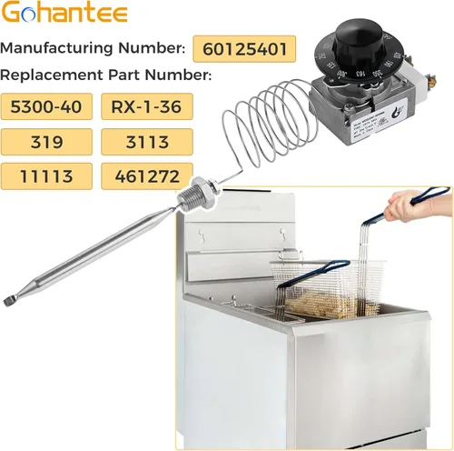 Miniatura 2 de gohantee Termostato 1175 RX-1-36, 60125401 Termostato para freidora, control de termostato de freidora de horno compatible con Pitco 60124501