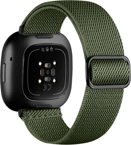 Miniatura 11 de Maledan Banda de Repuesto para Correas Fitbit Sense Hombres Mujeres, Correa de Reloj Elástica de Nylon Transpirable Suave para Versa 3/Versa 4