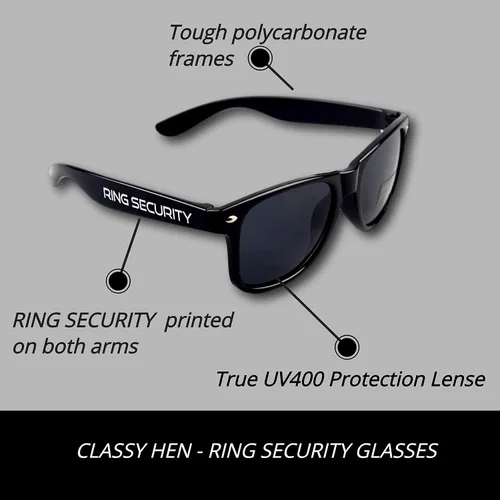 Miniatura 2 de Gafas de sol de seguridad con anillo para niños, auricular de agente (gafas de seguridad de anillo + auricular)