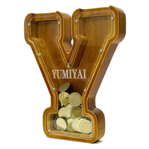 Miniatura 49 de Alcancia personalizada grande de madera con letras, alcancía para monedas, alcancía personalizada con nombre, puede ser utilizada como regalo de J