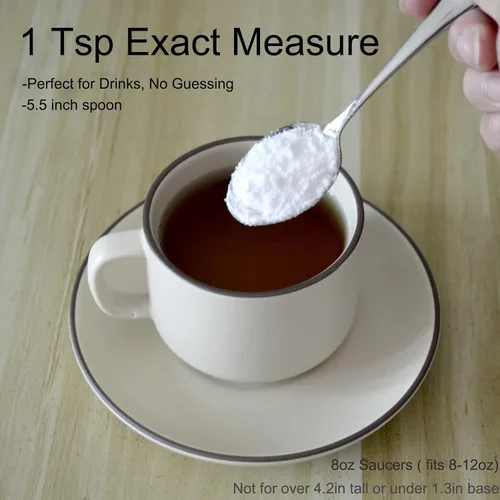 Miniatura 3 de DJ-WARE 6 cucharas de té pequeñas de 5.5 pulgadas, cucharaditas de mango corto para té dulce de 8 a 12 onzas y café con leche caliente, utensilios