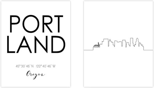 Miniatura 8 de Póster minimalista de Charlotte City Skyline - Juego de 2 fotos de arte (8 x 10)