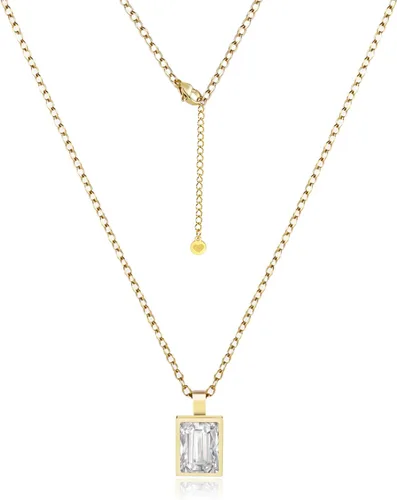 Badu Collar de lágrima creada en oro de 18 quilates de 0.39 x 0.394 pulgadas para mujer, joyería de circonita cúbica solitaria, día de la madre,
