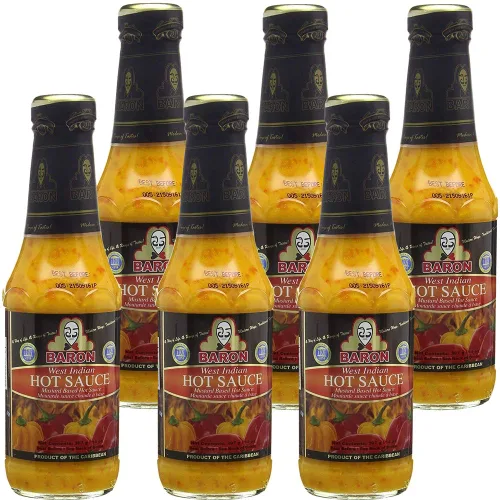 Baron West Indian - Salsa de pimiento picante de 14 onzas (paquete de 6)