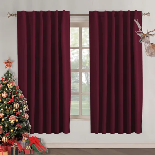 Miniatura 40 de Turquoize Cortinas Opacas para Tratamiento de Ventana con Trabillas Traseras para Sala de Estar/Dormitorio, Tratamientos de Ventana con Aislamiento