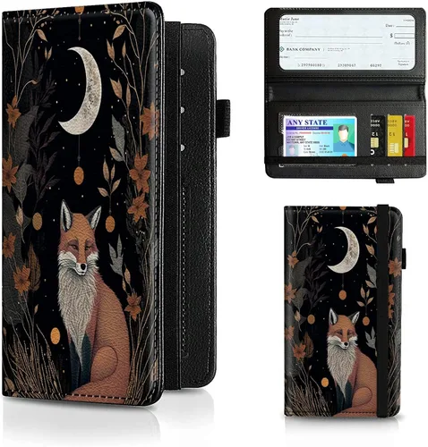 Miniatura 100 de Funda para chequera para hombres y mujeres, cartera de cuero RFID con ranuras para tarjetas de crédito, soporte de cheques duplicados personales