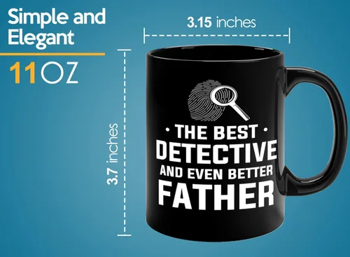 Miniatura 6 de Taza de café detective de 11 onzas, color negro, el mejor detective, policía, patrulla, policía, policía, policía, policía, policía, policía, jefe