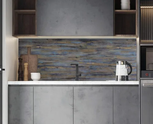 Miniatura 8 de CiCiwind Papel tapiz de madera azul púrpura para despegar y pegar, papel tapiz de madera sintética, película de vinilo decorativa, rollo de cajón