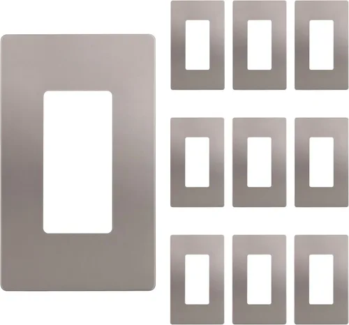Miniatura 27 de ENERLITES Placas Decorativas de Pared sin Tornillos Cubiertas de Tomacorrientes Seguras para Niños, Tamaño 2-Gang 4.68" H x 4.73" L, Policarbonato