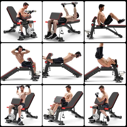 Miniatura 7 de K KiNGKANG Adjustable Weight Bench,1050 lbs Foldable Workout Bench with 8 Back Positions, Incline Decline Flat Exercise Bench for Home Gym Full Body