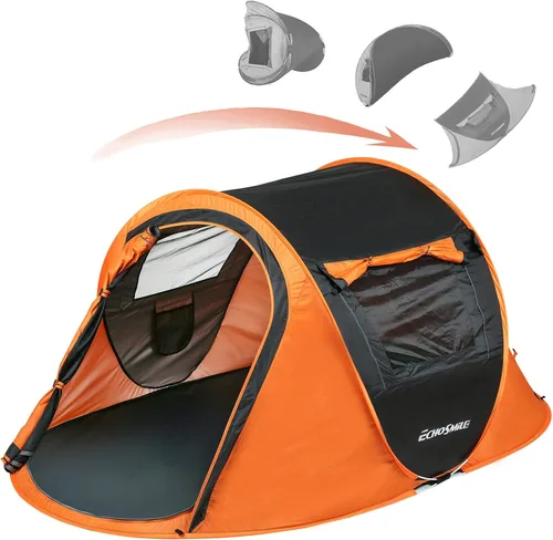 Miniatura 18 de EchoSmile Tienda de campaña desplegable para 2/4/6 personas, fácil instalación, cúpula resistente al agua, portátil con bolsa de transporte Blanco