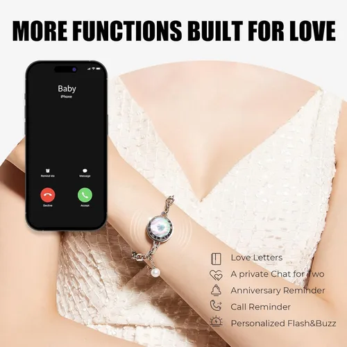 Miniatura 28 de TOTWOO Long Distance Touch Bracelets for Couples, Vibration & Light up for Love Couples Bracelets Long Distance Relationship Gifts for Girlfriend