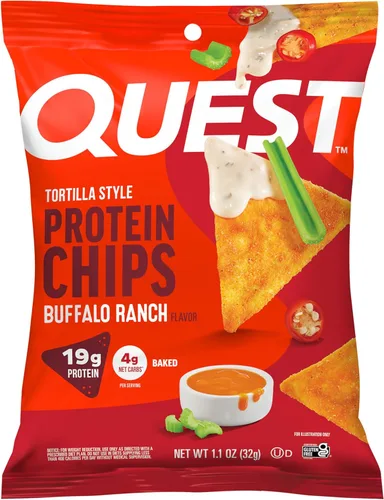 Miniatura 38 de Quest Tortilla Style - Paquete variado de chips de proteína, chile lima, queso nacho, tacos cargados, 12