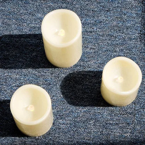 Miniatura 2 de Velas LED parpadeantes sin llama, juego de 6 velas (6 pulgadas de alto x 3 pulgadas), velas impermeables sin llama, plástico de resina, uso
