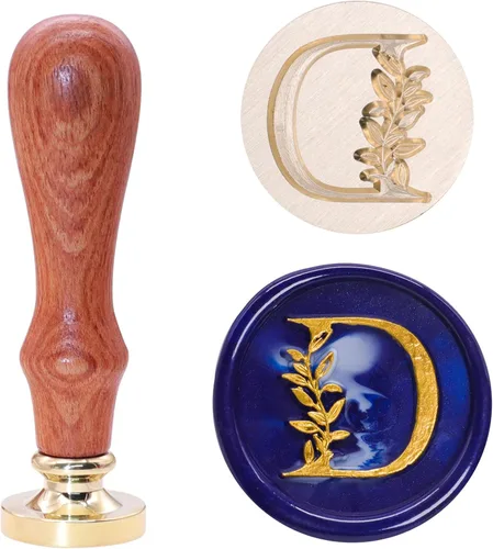 Miniatura 14 de SWANGSA Kit de Sello de Cera con Inicial del Alfabeto H, Sello de Sellado de Letras con Hojas Botánicas Elegantes Vintage con Perlas de Cera