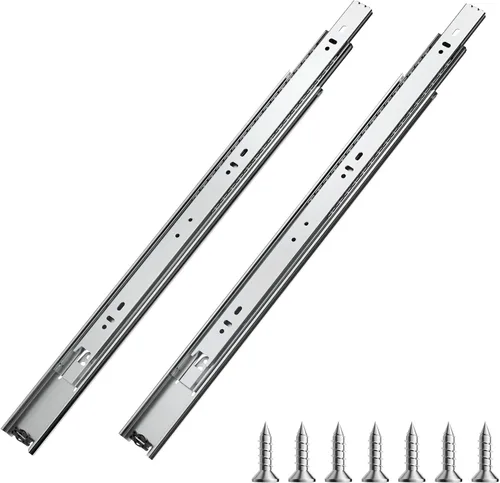 Miniatura 13 de VEVOR 6 pares de deslizadores de cajón de cierre suave de 20 pulgadas 14 16 18 20 22 24 pulgadas de montaje lateral resistentes, deslizadores