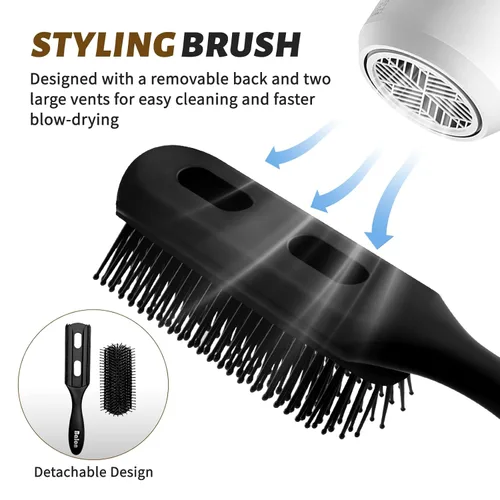 Miniatura 2 de Cepillo de pelo Balon para mujeres y hombres, juego de cepillo de paleta de 4 piezas, cepillo desenredante, peine para cabello largo, grueso, fino