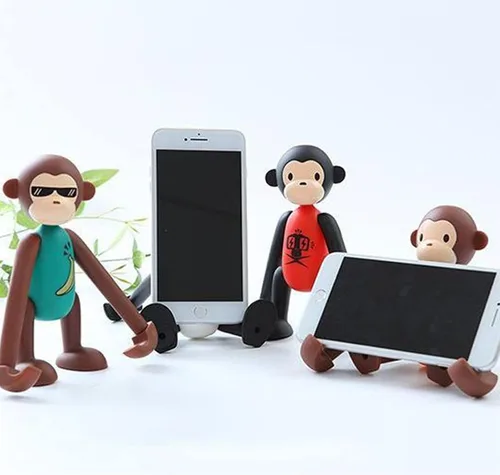 Miniatura 3 de Bonito accesorio de escritorio, divertida decoración de escritorio, soporte ajustable para teléfonos inteligentes y tabletas (verde)