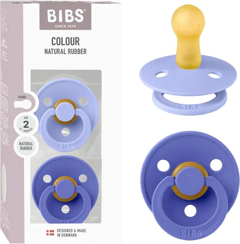 Miniatura 12 de BIBS - Paquete de 2 chupetes Bibs Colour, calmante, libre de bisfenol A, punta redonda, látex de goma natural Noche de vainilla