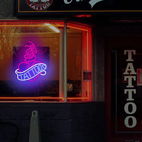 Miniatura 2 de Letrero de neón de tatuaje para decoración de pared, luces LED para sala de estudio, decoración de tatuajes, letreros de neón estéticos